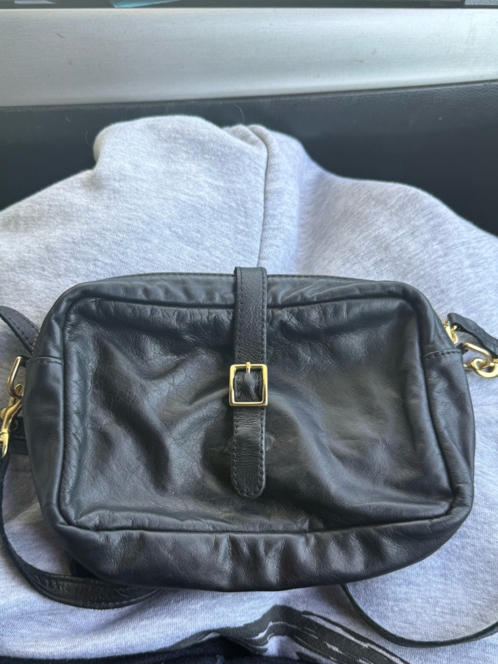 Clare V Small Black Leather Crossbody Purse